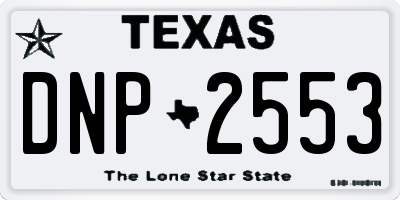 TX license plate DNP2553