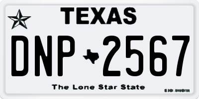 TX license plate DNP2567