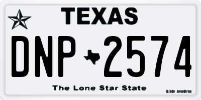 TX license plate DNP2574