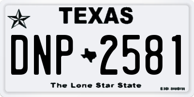 TX license plate DNP2581