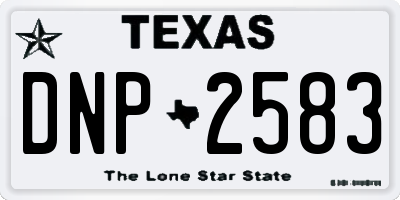 TX license plate DNP2583