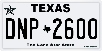 TX license plate DNP2600