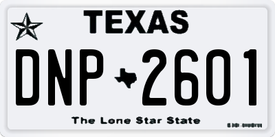 TX license plate DNP2601