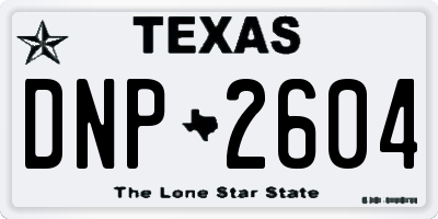 TX license plate DNP2604