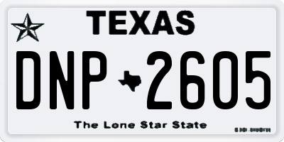 TX license plate DNP2605