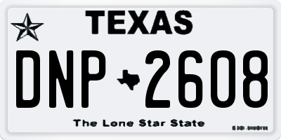 TX license plate DNP2608