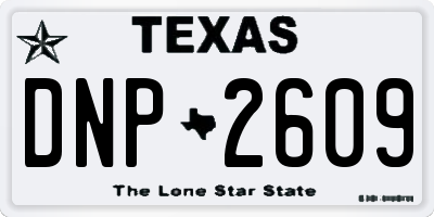 TX license plate DNP2609