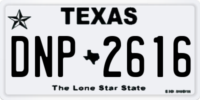 TX license plate DNP2616