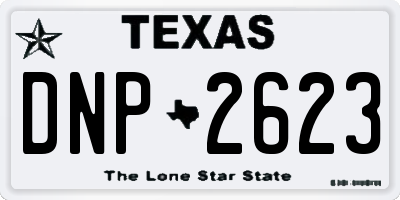 TX license plate DNP2623