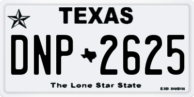 TX license plate DNP2625