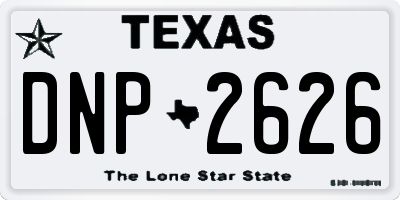 TX license plate DNP2626