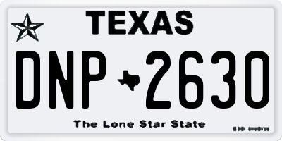 TX license plate DNP2630