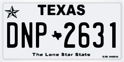 TX license plate DNP2631