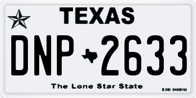 TX license plate DNP2633
