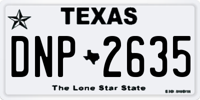 TX license plate DNP2635