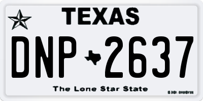 TX license plate DNP2637