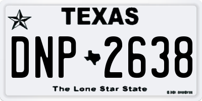 TX license plate DNP2638