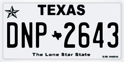 TX license plate DNP2643
