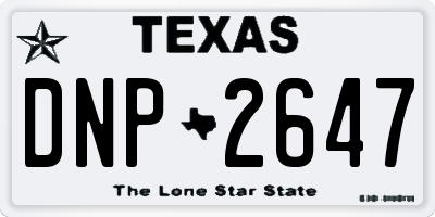 TX license plate DNP2647