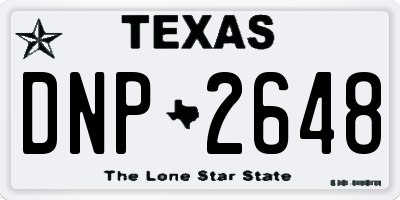 TX license plate DNP2648