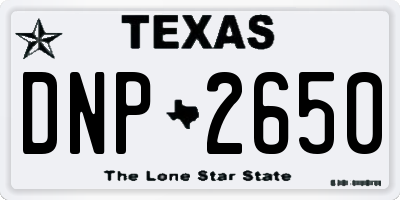 TX license plate DNP2650