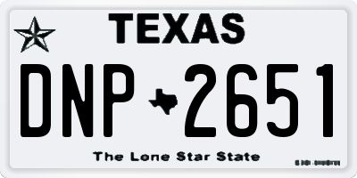 TX license plate DNP2651