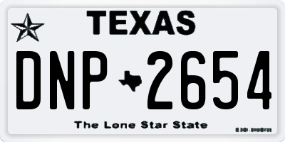 TX license plate DNP2654