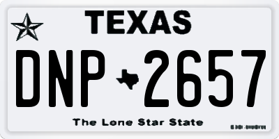 TX license plate DNP2657