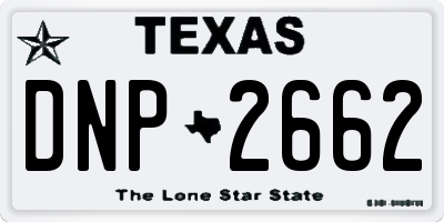 TX license plate DNP2662