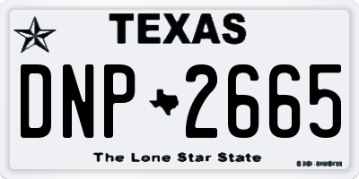 TX license plate DNP2665