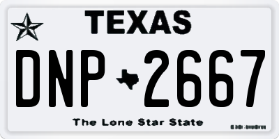 TX license plate DNP2667