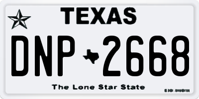 TX license plate DNP2668