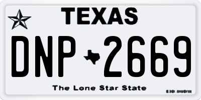 TX license plate DNP2669