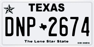 TX license plate DNP2674