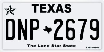 TX license plate DNP2679