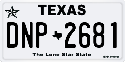TX license plate DNP2681