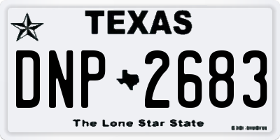 TX license plate DNP2683