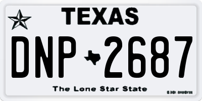 TX license plate DNP2687