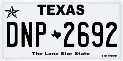 TX license plate DNP2692