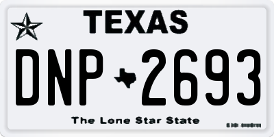 TX license plate DNP2693