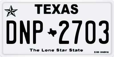 TX license plate DNP2703