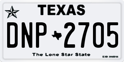 TX license plate DNP2705