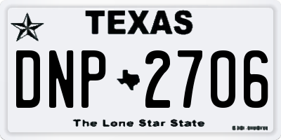 TX license plate DNP2706
