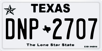 TX license plate DNP2707