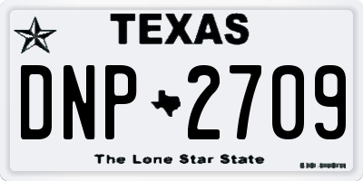 TX license plate DNP2709