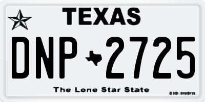 TX license plate DNP2725