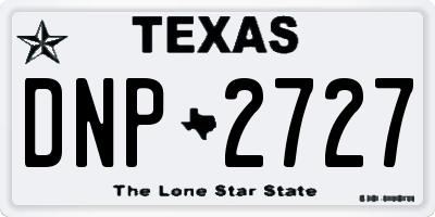 TX license plate DNP2727
