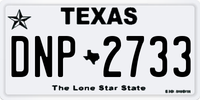 TX license plate DNP2733
