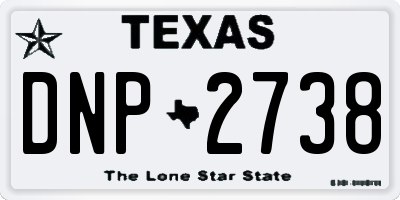 TX license plate DNP2738