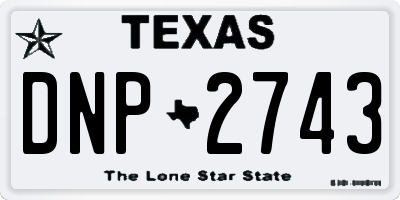 TX license plate DNP2743